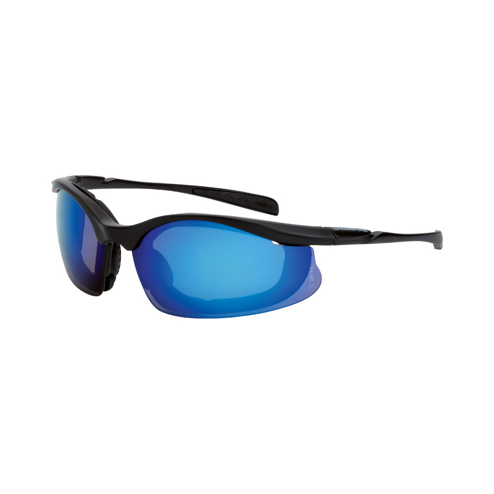 Concept Foam Lined Safety Eyewear Matte Black Frame Mirror Lens