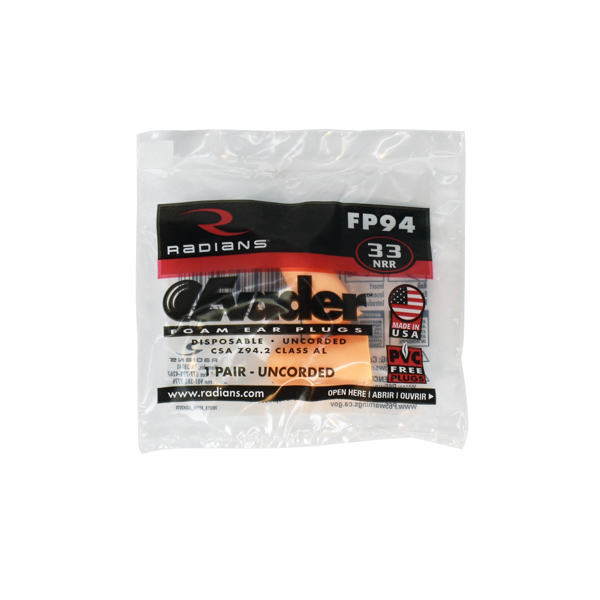 Radians FP94_STY EVADER® 33 Disposable Foam Earplugs - Hearing Protection