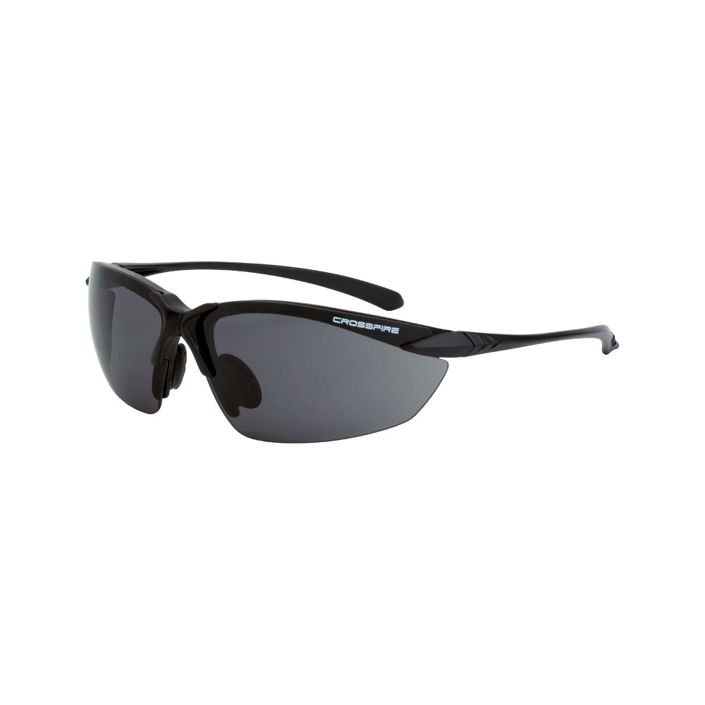 Sniper Premium Safety Eyewear Matte Black Frame Smoke Lens