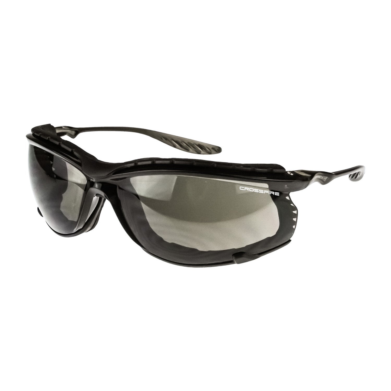24Seven® Foam Lined Safety Eyewear Crystal Black Frame Smoke Anti-Fog Lens