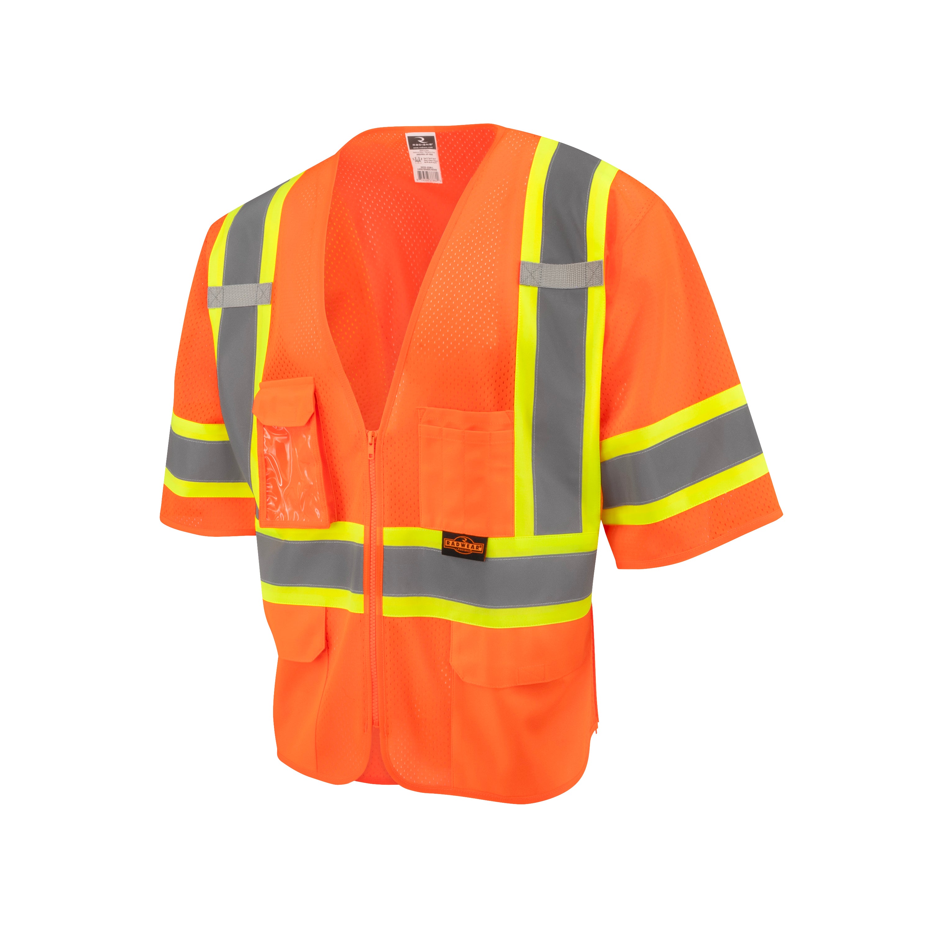 SV232-3 SV232-3 Two Tone Surveyor Type R Class 3 Mesh Safety Vest with Dual Side Zippers