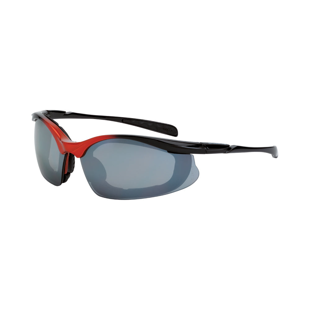 Concept Foam Lined Safety Eyewear/Black Frame Silver Mirror Lens