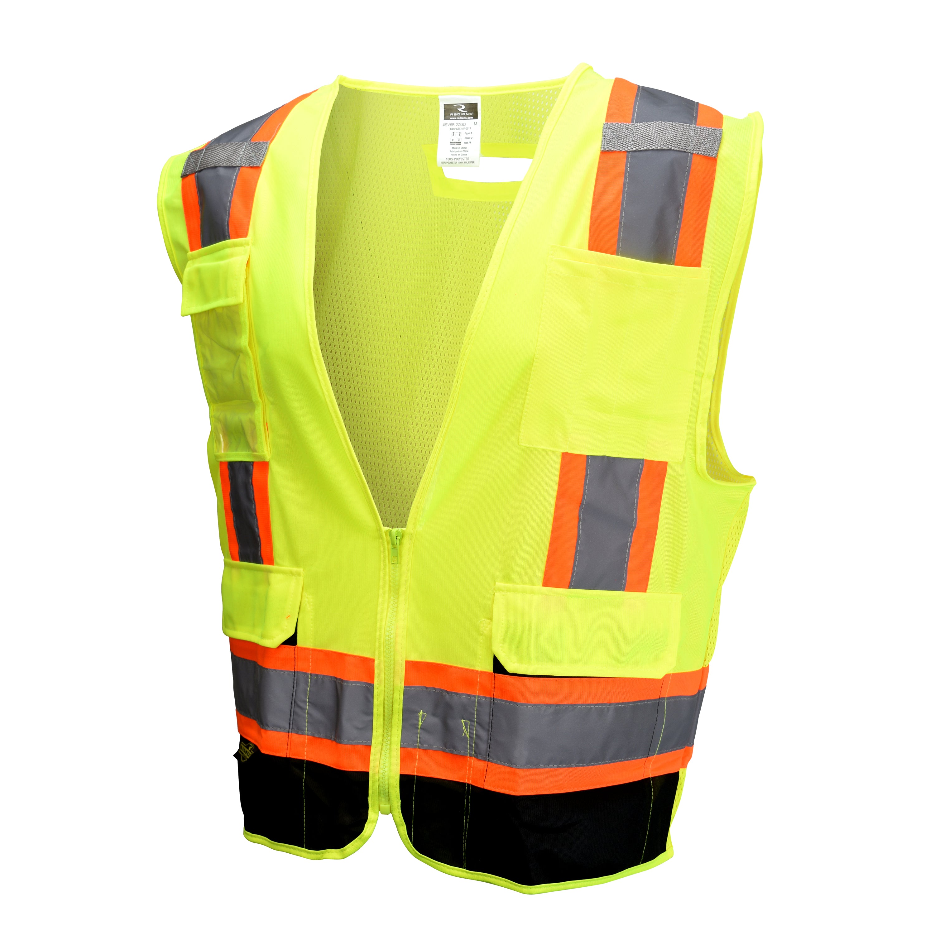 Radians SV6B-2 SV6B Two Tone Surveyor Type R Class 2 Solid Front Mesh Back Safety Vest ANSI Class 2