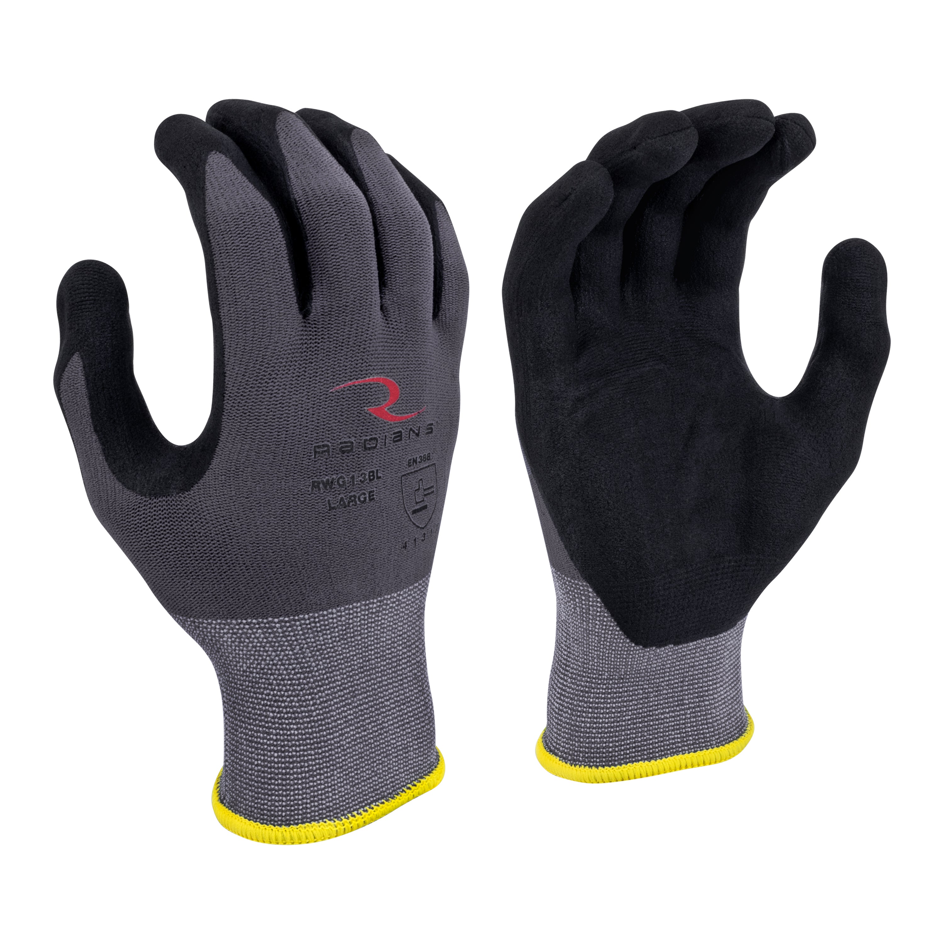 Radians RWG13B RWG13B Nylon Shell with Foam Nitrile Palm Dip - Work Gloves