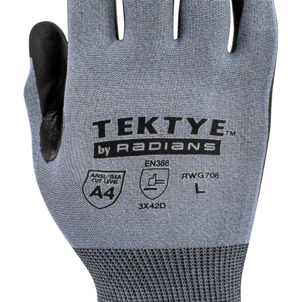 Radians RWG708 RWG708 TEKTYE® Nitrile A4 Cut Protection Glove - Safety Glasses