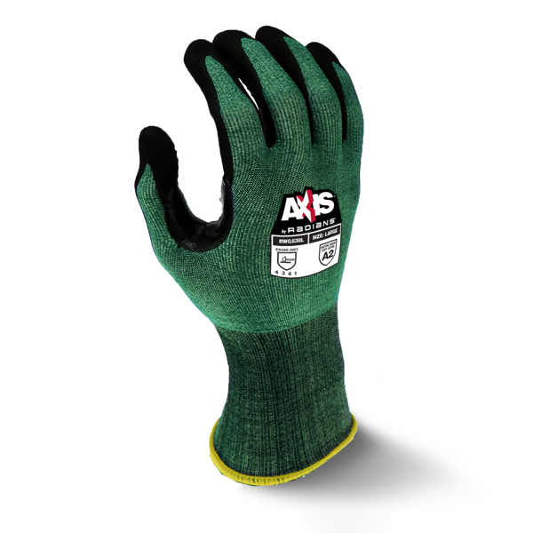 Radians RWG538 RWG538 AXIS™ Cut Protection Level A2 Foam Nitrile Coated Glove with Dotted Palm - Work Gloves