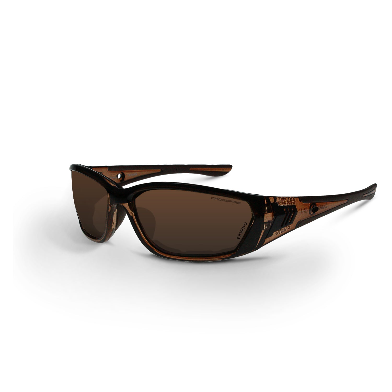 710 Foam Lined Safety Eyewear Crystal Brown Frame Brown Anti-Fog Lens
