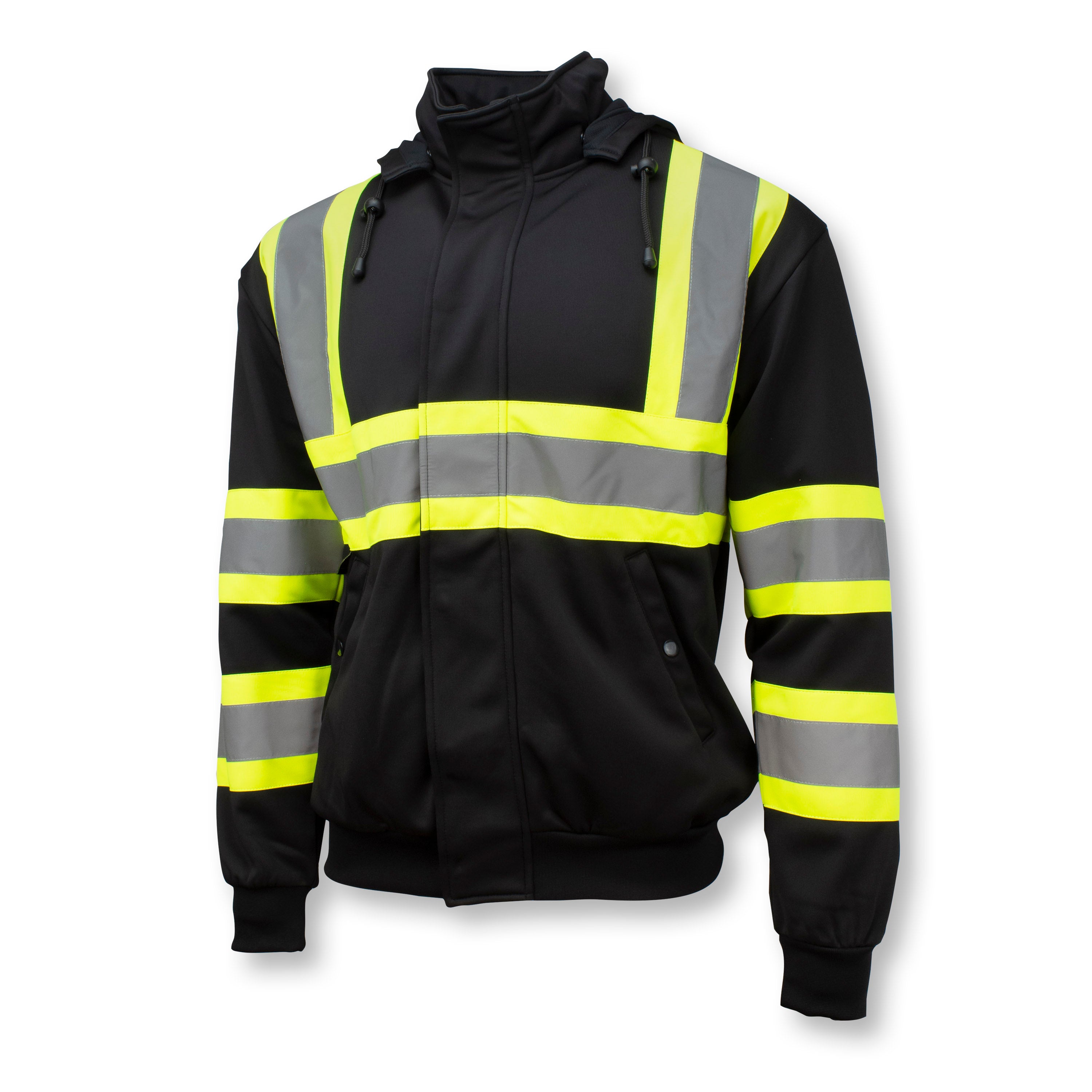 Radians SW01X-1 SW01X-1 High Neck Zip Front X-Back Hooded Sweatshirt ANSI Class 1 - Safety Hoodie