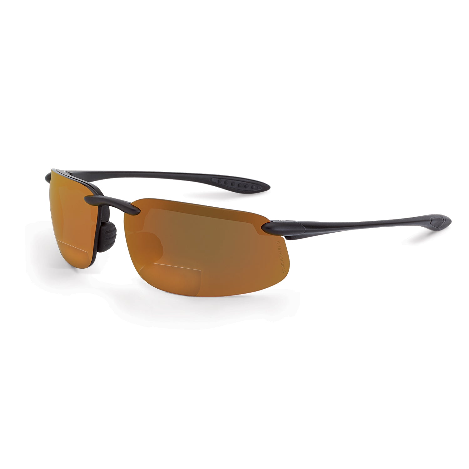 ES4 Bifocal Safety Eyewear Matte Black Frame Bronze Lens 2.5 Diopter