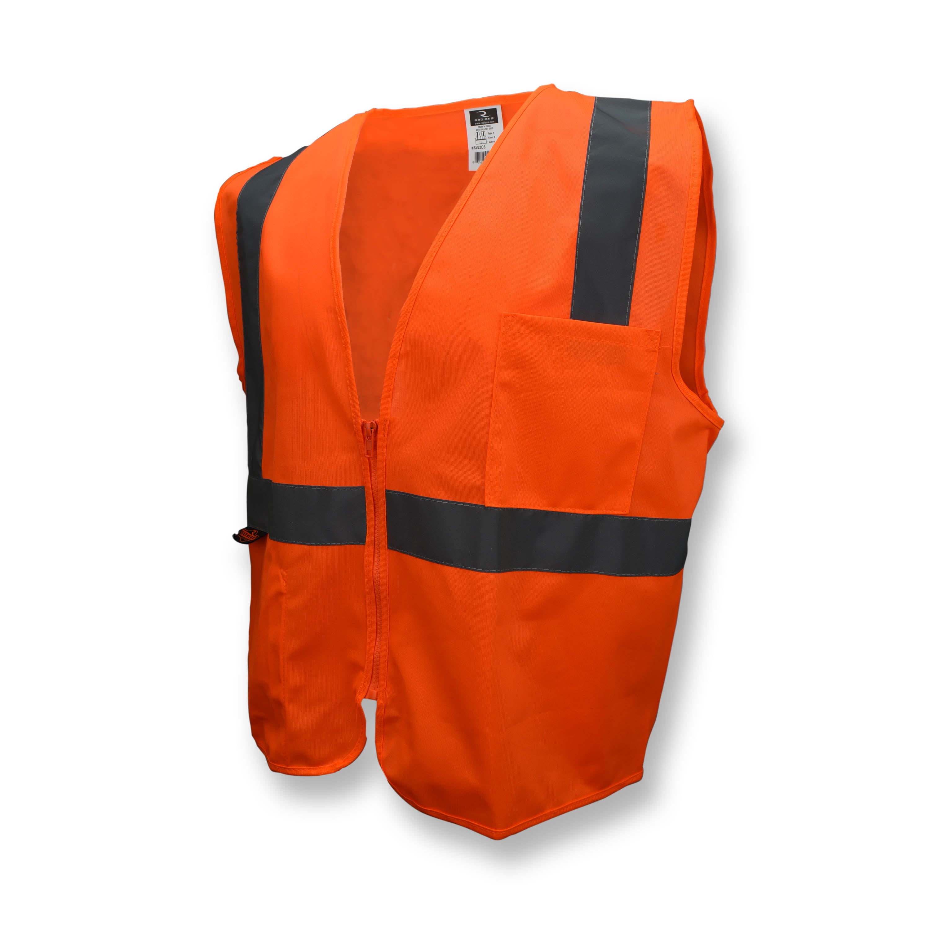 Radians SV2Z-SOLID SV2Z Economy Type R Class 2 Solid Safety Vest with Zipper ANSI Class 2