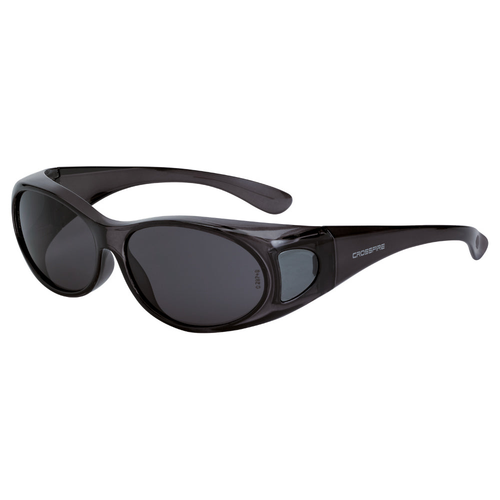 OG3 Over the Glass Safety Eyewear Crystal Black Frame Smoke Lens